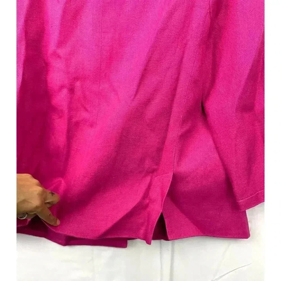 Talbots Pink Button Front Blazer Jacket Womens 12 100% Linen - Business Wear - Picture 5 of 9